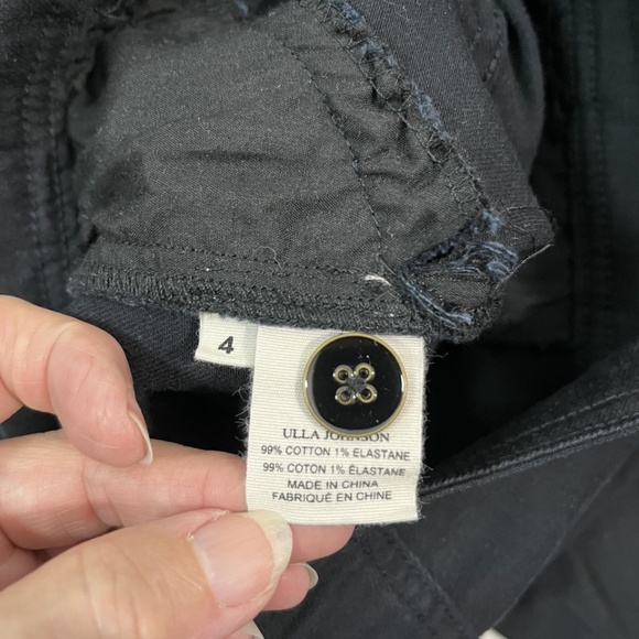 Ulla Johnson Ellis Jean Black Button Fly Crop Women's 4 High Waist 99% Cotton - Picture 11 of 12